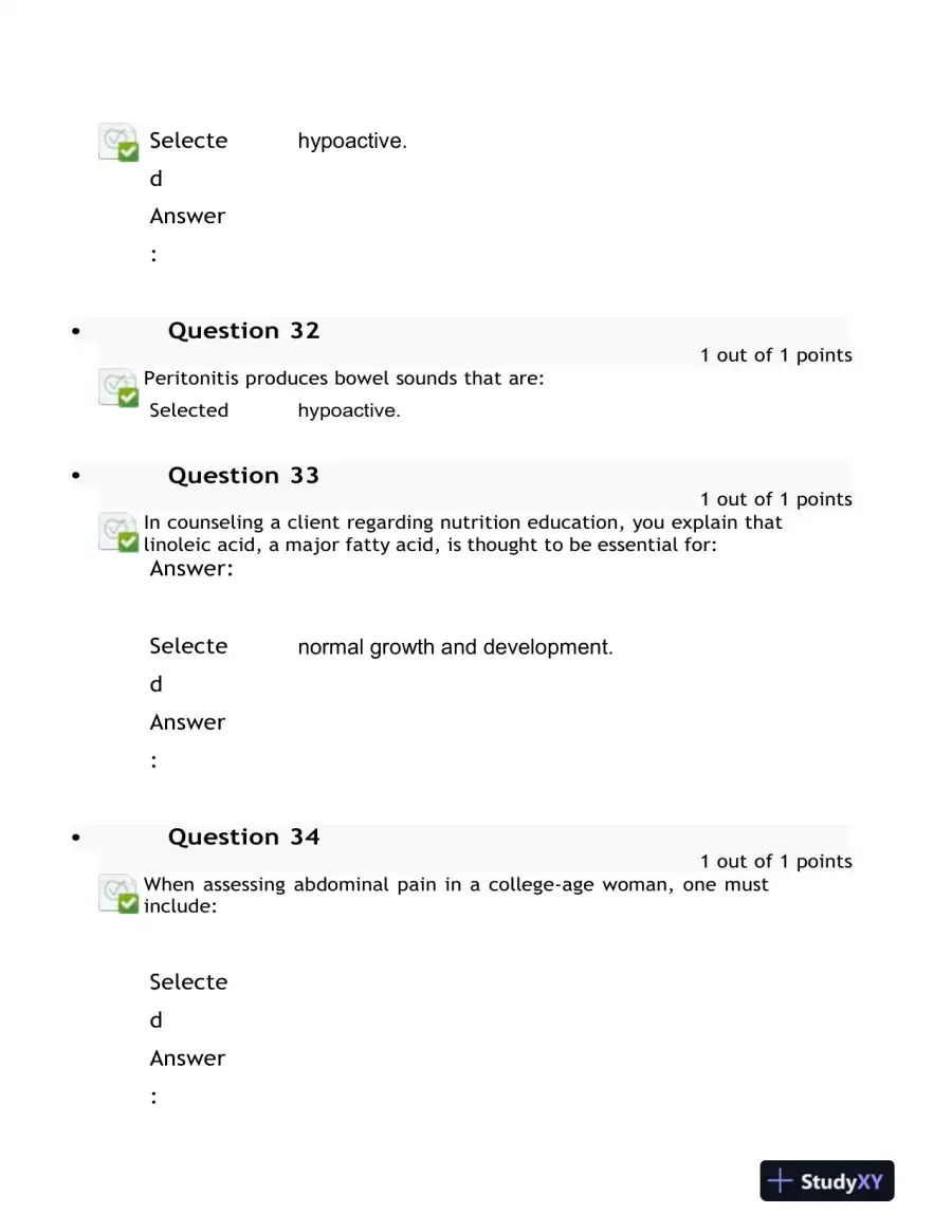 2023 NURS6512 Health Assessment Midterm Exam With Answers (100 Solved Questions), page 15