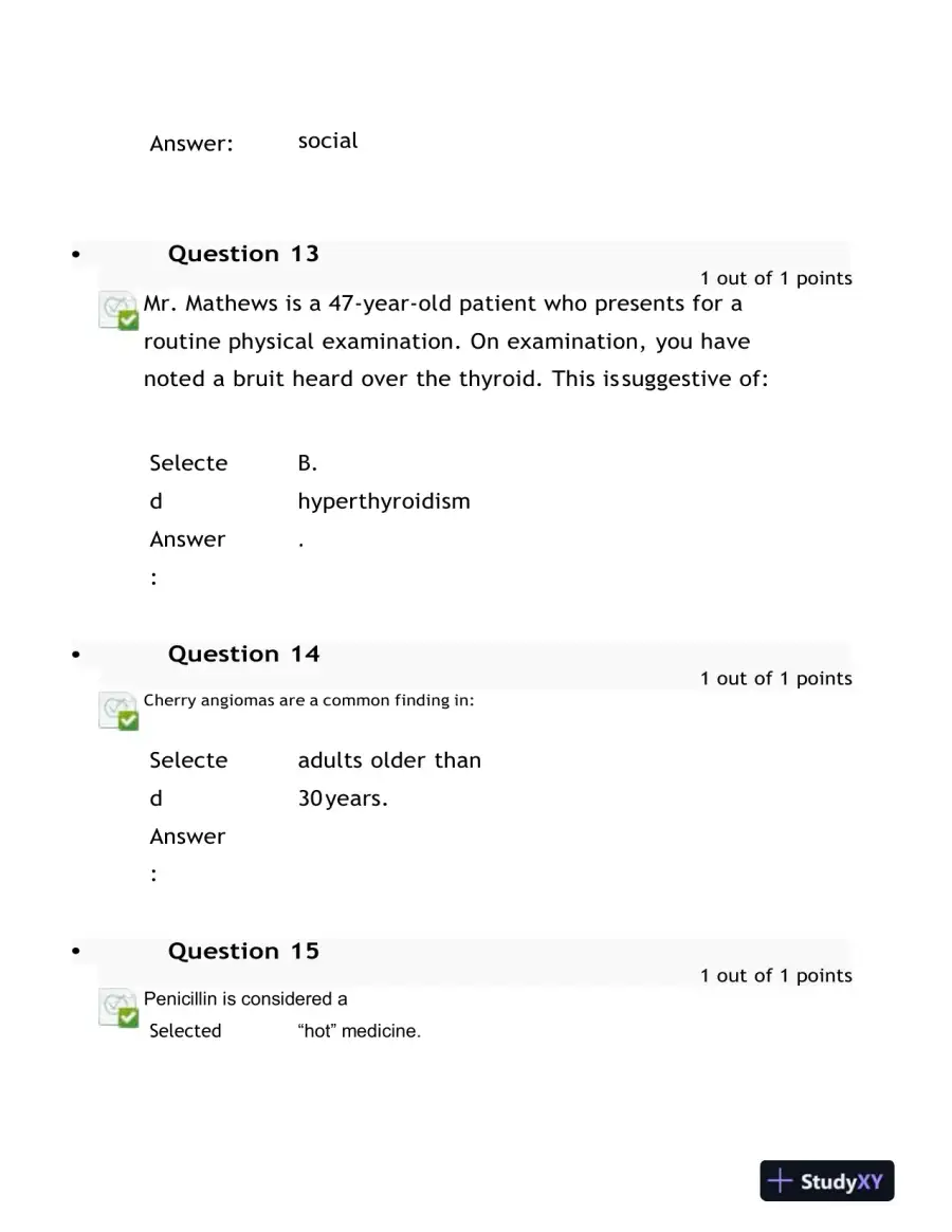 2023 NURS6512 Health Assessment Midterm Exam With Answers (100 Solved Questions), page 8