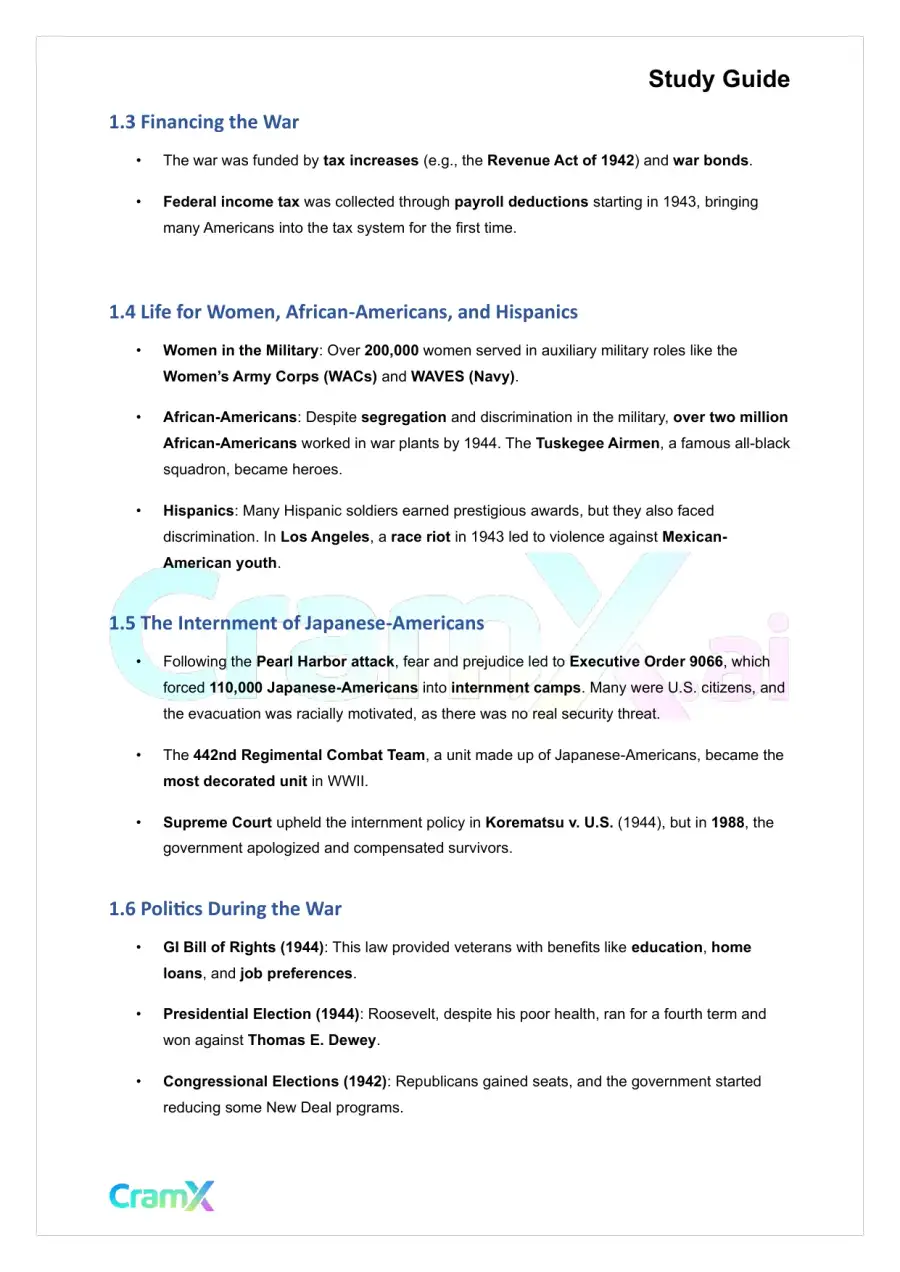 U.S. History II - The Second World War, 1941–1945, page 2