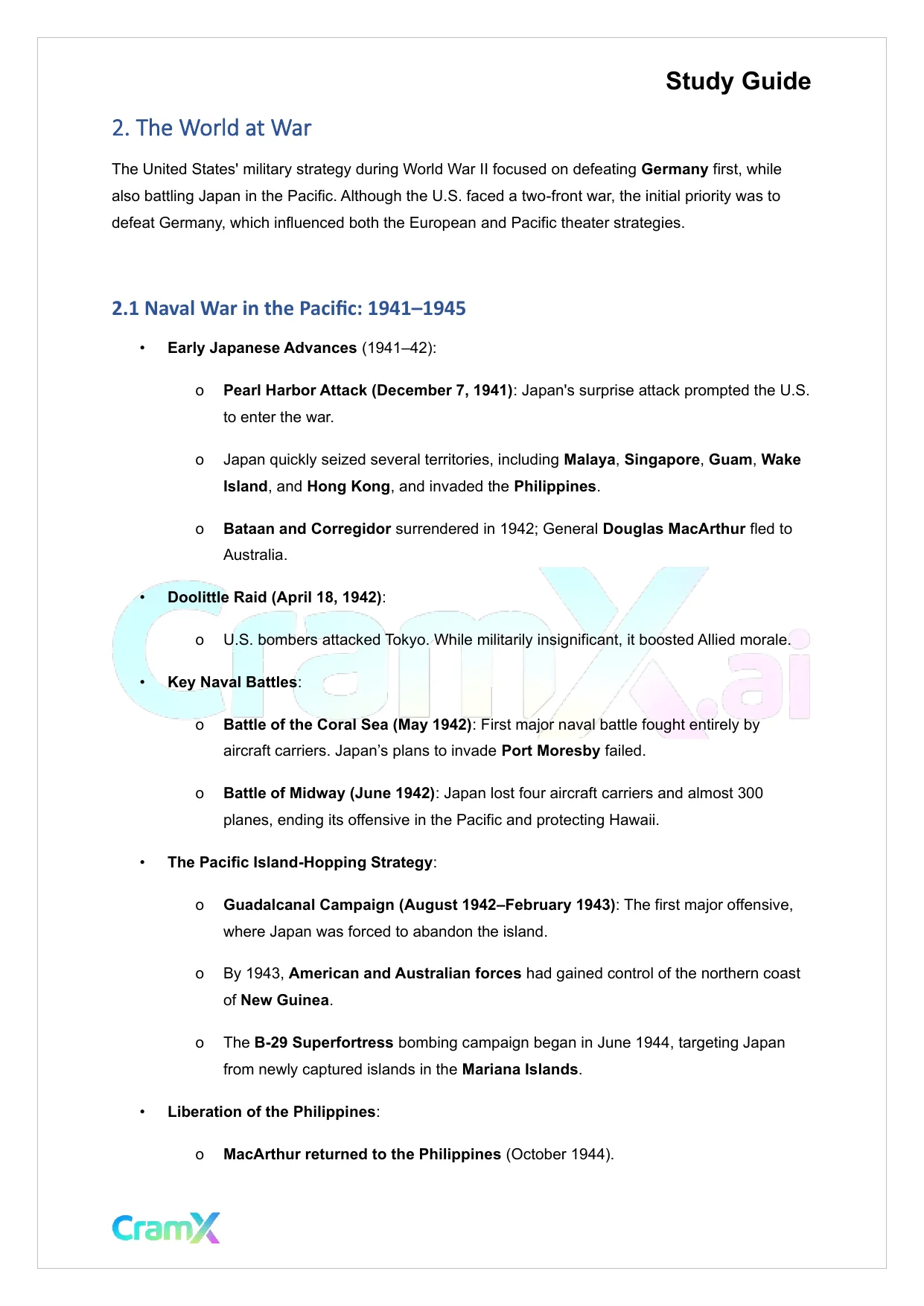 U.S. History II - The Second World War, 1941–1945 - Page 3 preview image