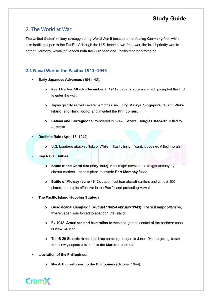 U.S. History II - The Second World War, 1941–1945, page 3