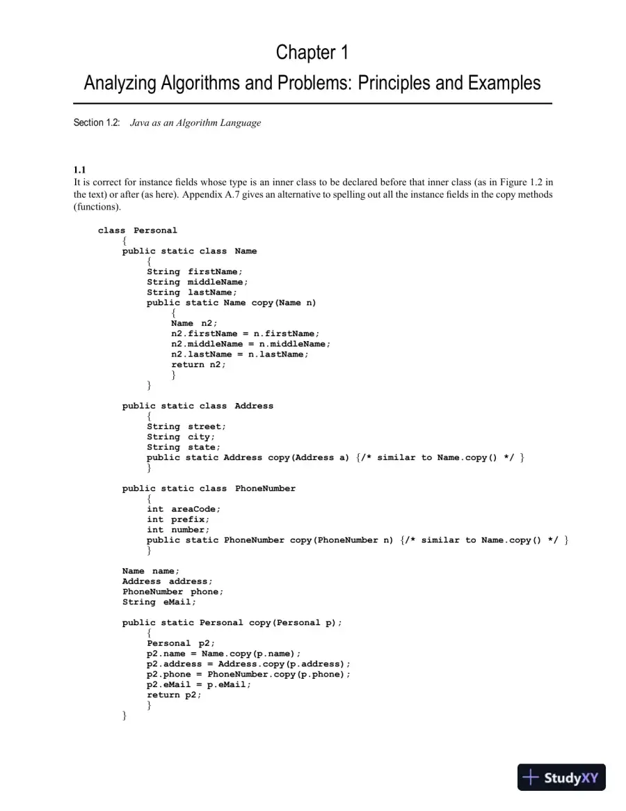 Solution Manual for Computer Algorithms: Introduction to Design and Analysis, 3rd Edition, page 8