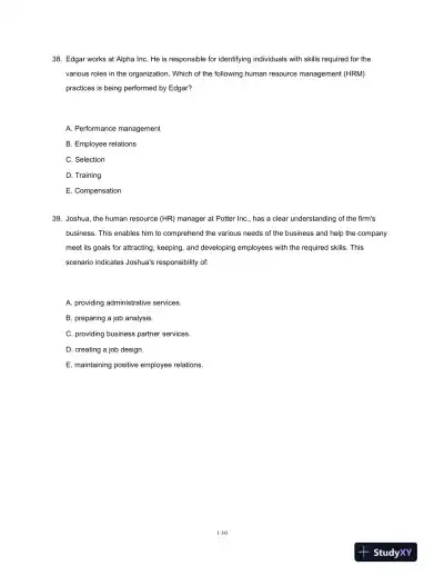 Test Bank For Fundamentals Of Human Resource Management, 6th Edition - Page 11 preview image