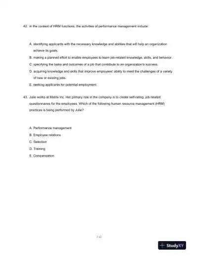 Test Bank For Fundamentals Of Human Resource Management, 6th Edition - Page 13 preview image