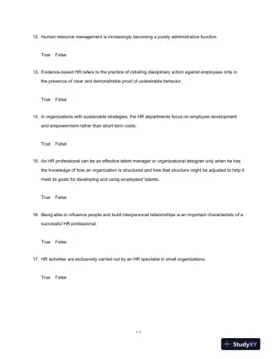 Test Bank For Fundamentals Of Human Resource Management, 6th Edition - Page 4 preview image