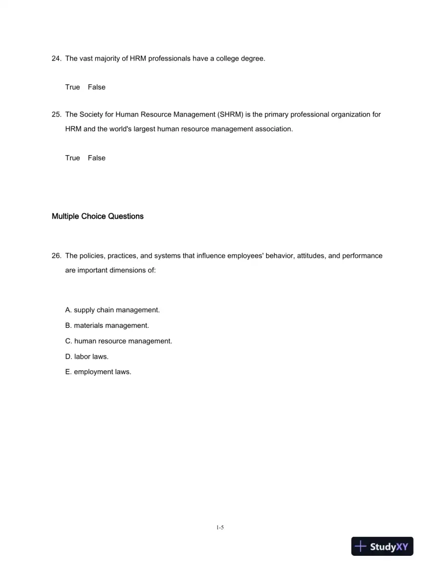Test Bank For Fundamentals Of Human Resource Management, 6th Edition, page 6