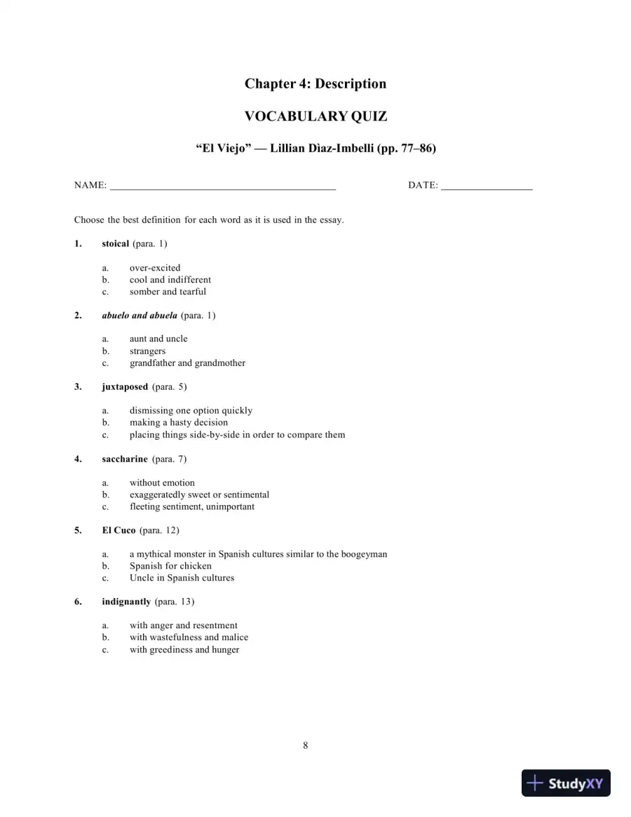 Solution Manual for Prose Reader: Essays for Thinking, Reading and Writing, 12th Edition, page 13