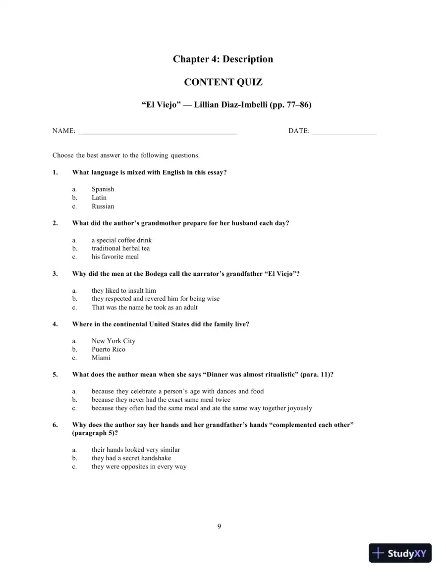 Solution Manual for Prose Reader: Essays for Thinking, Reading and Writing, 12th Edition, page 14