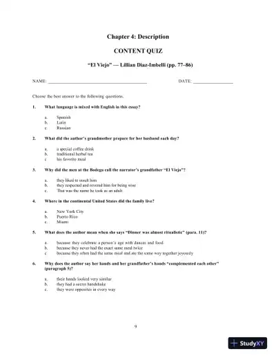 Solution Manual for Prose Reader: Essays for Thinking, Reading and Writing, 12th Edition - Page 14 preview image