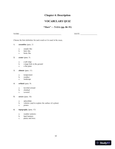 Solution Manual for Prose Reader: Essays for Thinking, Reading and Writing, 12th Edition - Page 15 preview image