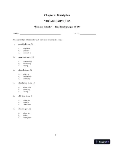 Solution Manual for Prose Reader: Essays for Thinking, Reading and Writing, 12th Edition - Page 7 preview image