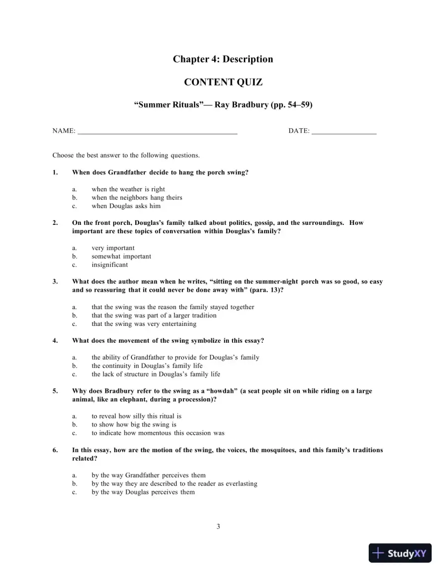 Solution Manual for Prose Reader: Essays for Thinking, Reading and Writing, 12th Edition, page 8
