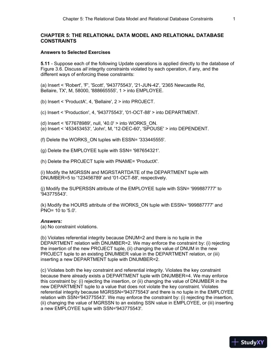 Solution Manual for Fundamentals of Database Systems , 7th Edition, page 26