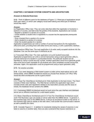 Solution Manual for Fundamentals of Database Systems , 7th Edition - Page 5 preview image