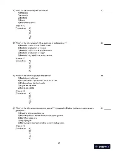 Microbiology, An Introduction , 10th Edition Test Bank - Page 11 preview image