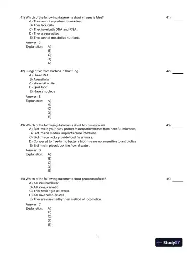 Microbiology, An Introduction , 10th Edition Test Bank - Page 12 preview image