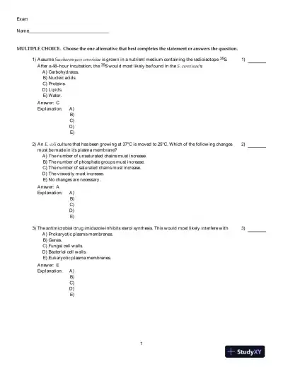 Microbiology, An Introduction , 10th Edition Test Bank - Page 15 preview image