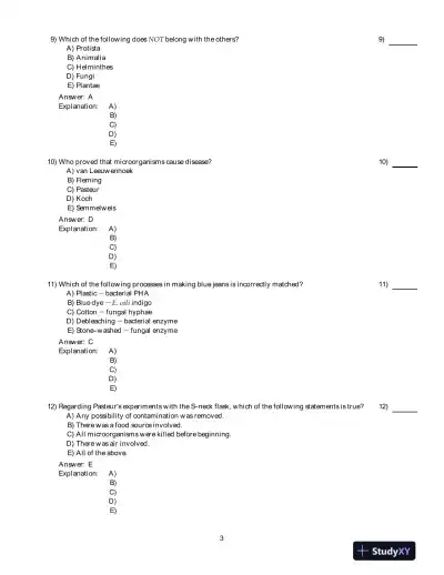 Microbiology, An Introduction , 10th Edition Test Bank - Page 4 preview image