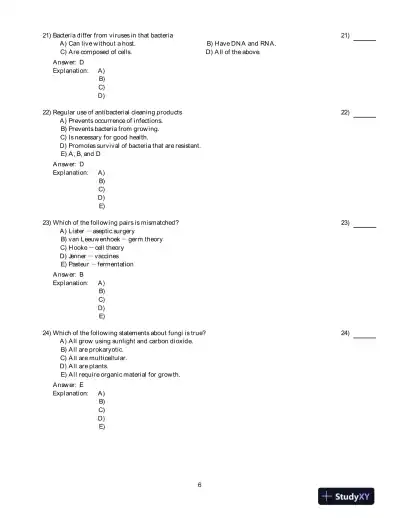 Microbiology, An Introduction , 10th Edition Test Bank - Page 7 preview image