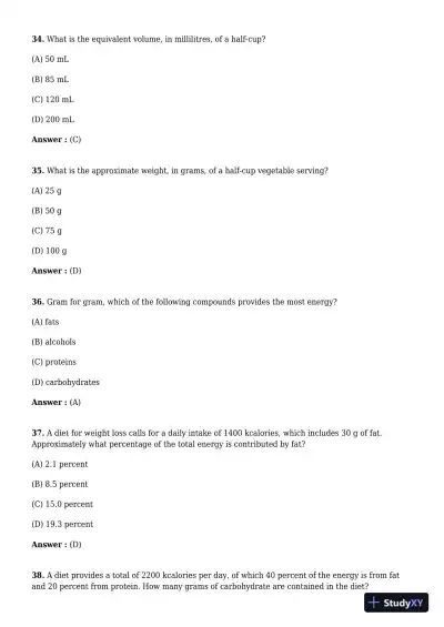 Test Bank For Understanding Nutrition 1st Edition Test Bank - Page 10 preview image