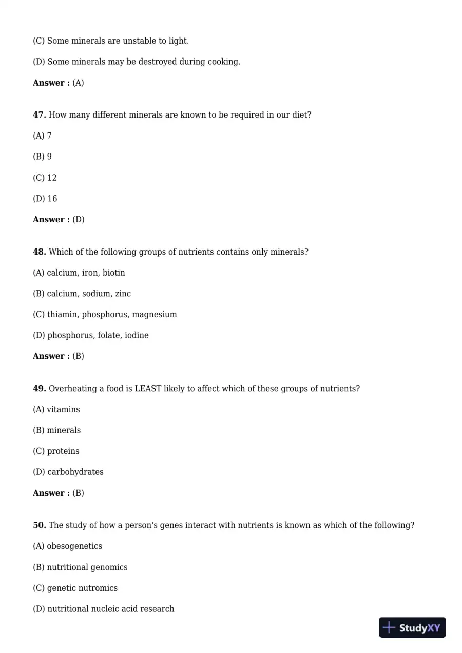 Test Bank For Understanding Nutrition 1st Edition Test Bank, page 13