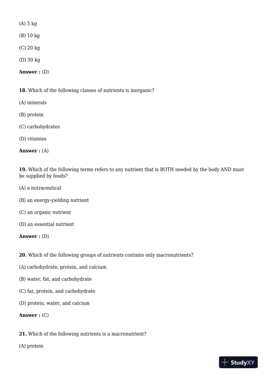 Test Bank For Understanding Nutrition 1st Edition Test Bank, page 6