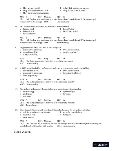 Microbiology: An Evolving Science Fourth Edition Test Bank - Page 11 preview image