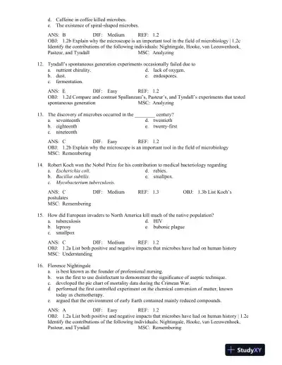 Microbiology: An Evolving Science Fourth Edition Test Bank - Page 4 preview image