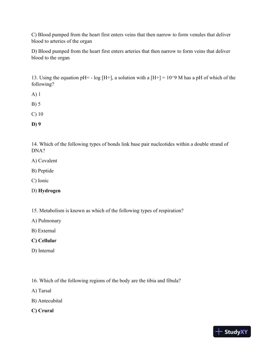ATI Science TEAS Exam with Answers (106 Solved Questions), page 5