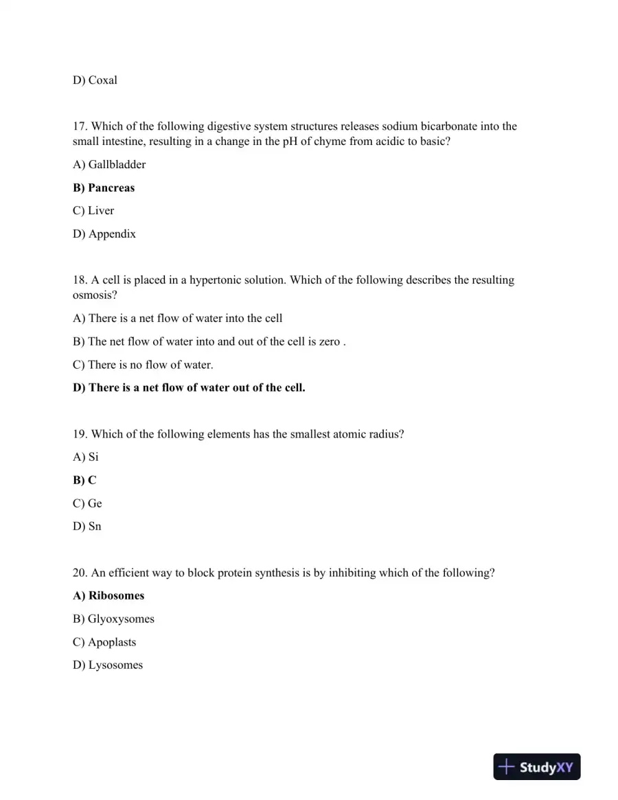 ATI Science TEAS Exam with Answers (106 Solved Questions), page 6