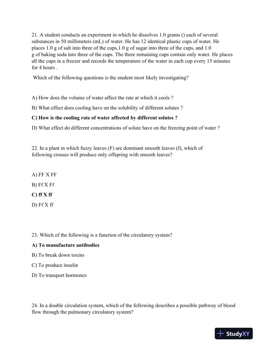 ATI Science TEAS Exam with Answers (106 Solved Questions), page 7