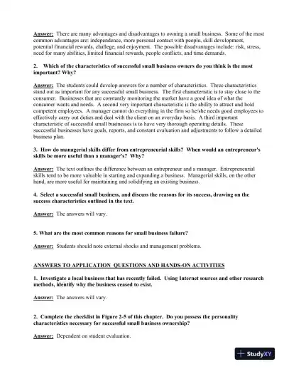 Canadian Entrepreneurship And Small Business Management, 9th Edition Solution Manual - Page 11 preview image