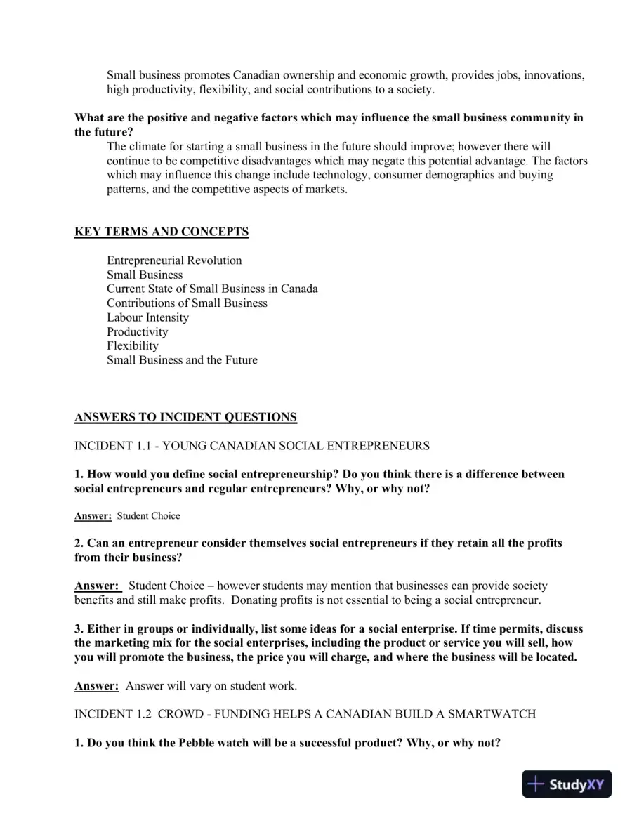 Canadian Entrepreneurship And Small Business Management, 9th Edition Solution Manual, page 3