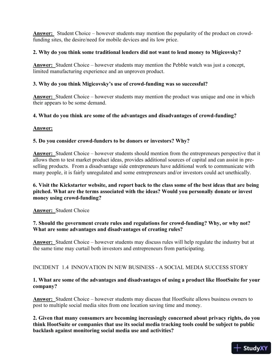 Canadian Entrepreneurship And Small Business Management, 9th Edition Solution Manual, page 4