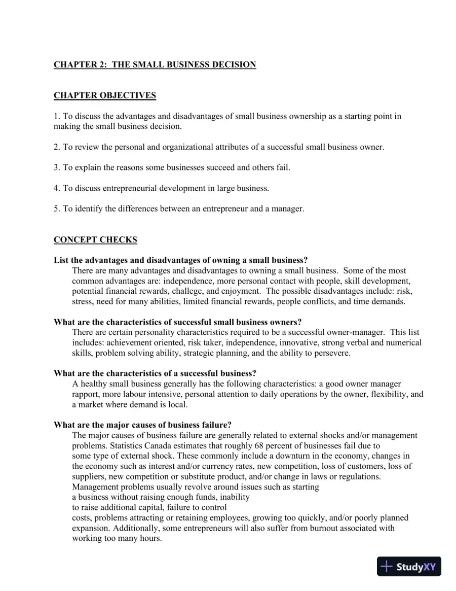 Canadian Entrepreneurship And Small Business Management, 9th Edition Solution Manual, page 8