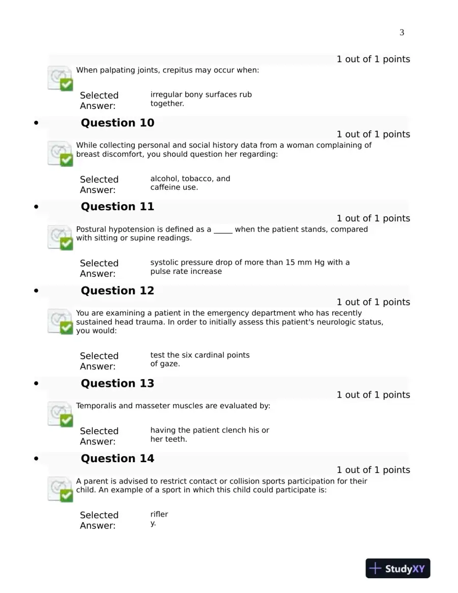 2023-2024 NURS6512 Advanced Health Assessment Final Exam Week 11 With Answers (100 Solved Questions), page 5