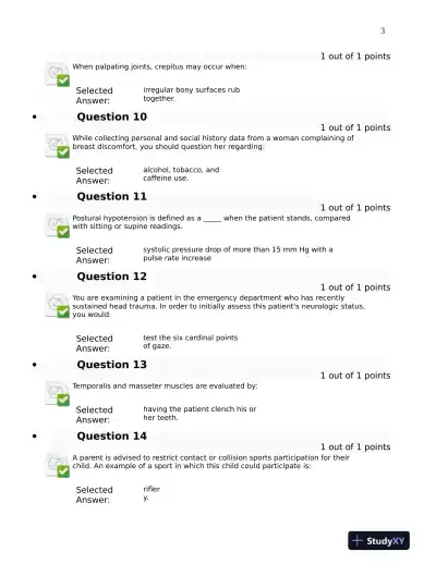 2023-2024 NURS6512 Advanced Health Assessment Final Exam Week 11 With Answers (100 Solved Questions) - Page 5 preview image