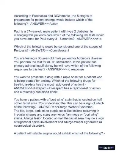 2023-2024 ANCC FNP Board Exam Latest Real Exam with Answers (150 Solved Questions) - Page 5 preview image