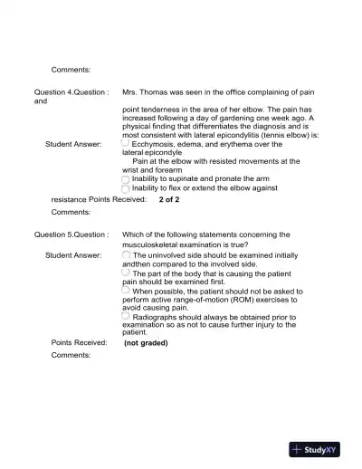 2022 NR511 Clinical Analysis Final Exam Week 8 With Answers (100 Solved Questions) - Page 3 preview image