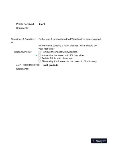 2022 NR511 Clinical Analysis Final Exam Week 8 With Answers (100 Solved Questions) - Page 9 preview image