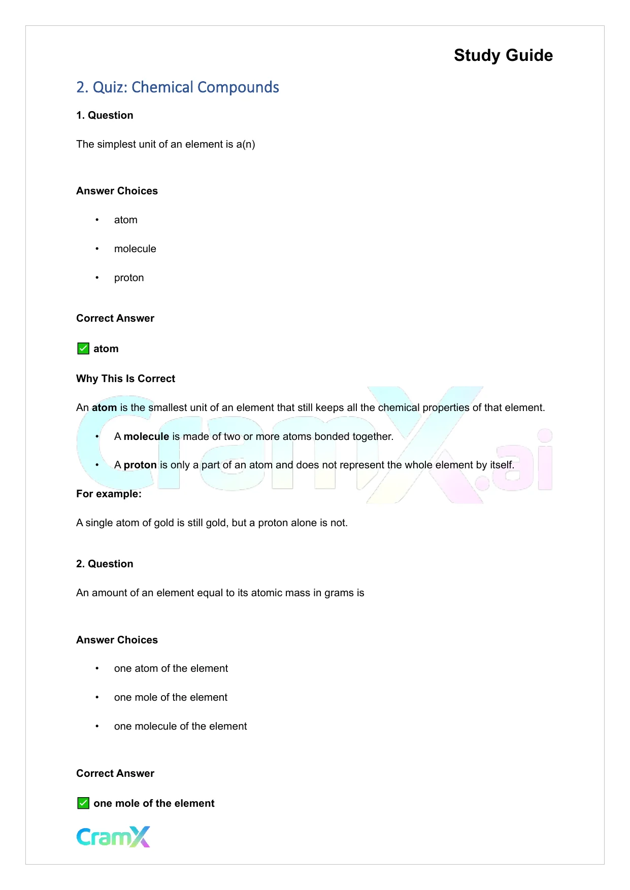 Chemistry - Atoms - Page 4 preview image