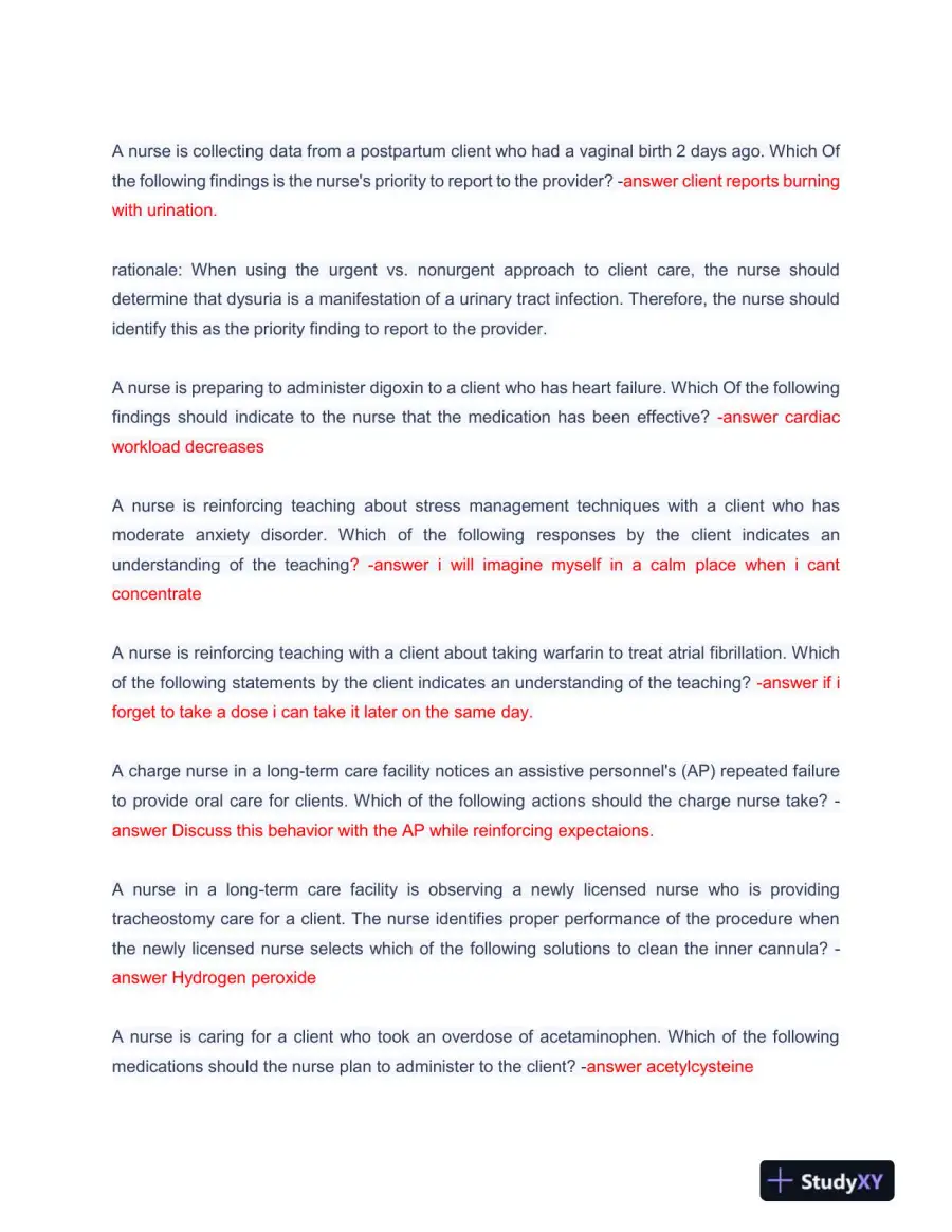 2022 ATI Nutrition Proctored Exam with Answers (58 Solved Questions), page 5
