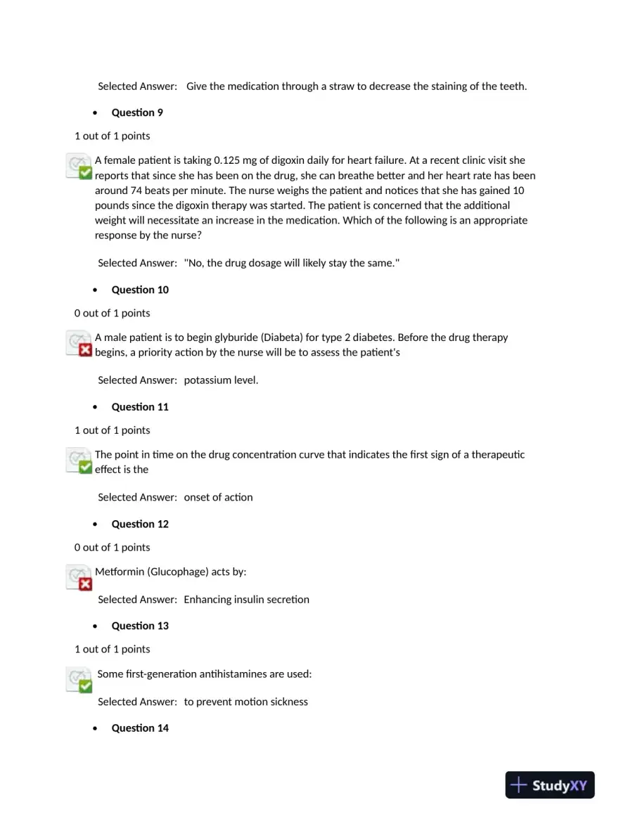 2020 NURS6521 Pharmacology Review Test Week 7 With Answers (101 Solved Questions), page 4