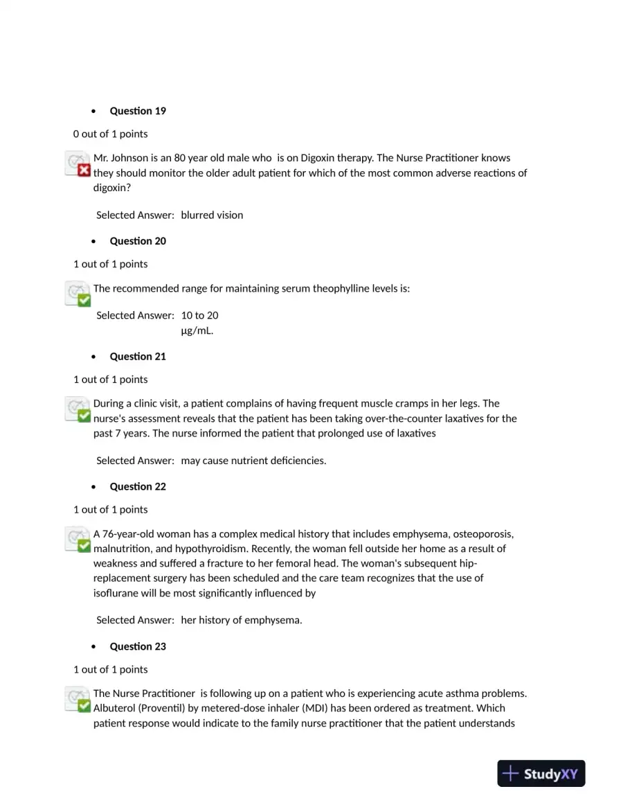 2020 NURS6521 Pharmacology Review Test Week 7 With Answers (101 Solved Questions), page 6