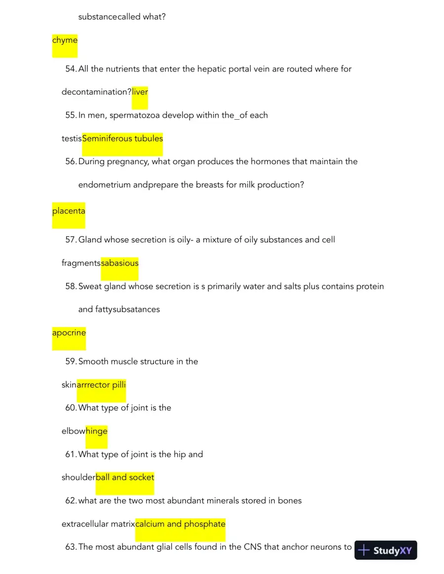 HESI Anatomy and Physiology A2 Comprehensive Real Exam With Answers (231 Solved Questions), page 10