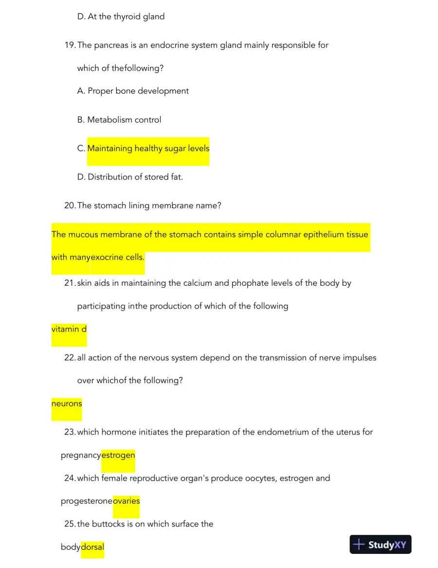 HESI Anatomy and Physiology A2 Comprehensive Real Exam With Answers (231 Solved Questions), page 6