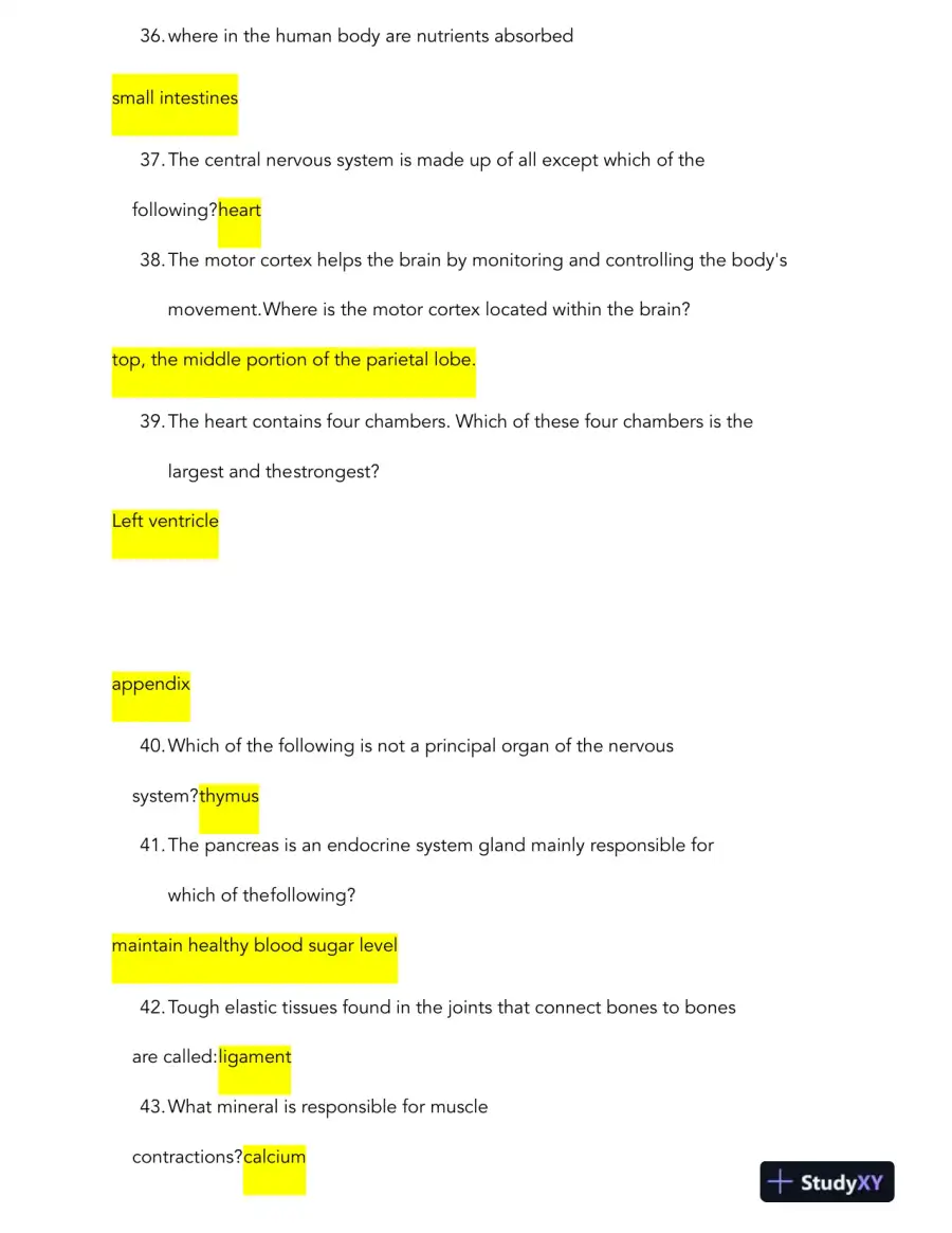 HESI Anatomy and Physiology A2 Comprehensive Real Exam With Answers (231 Solved Questions), page 8