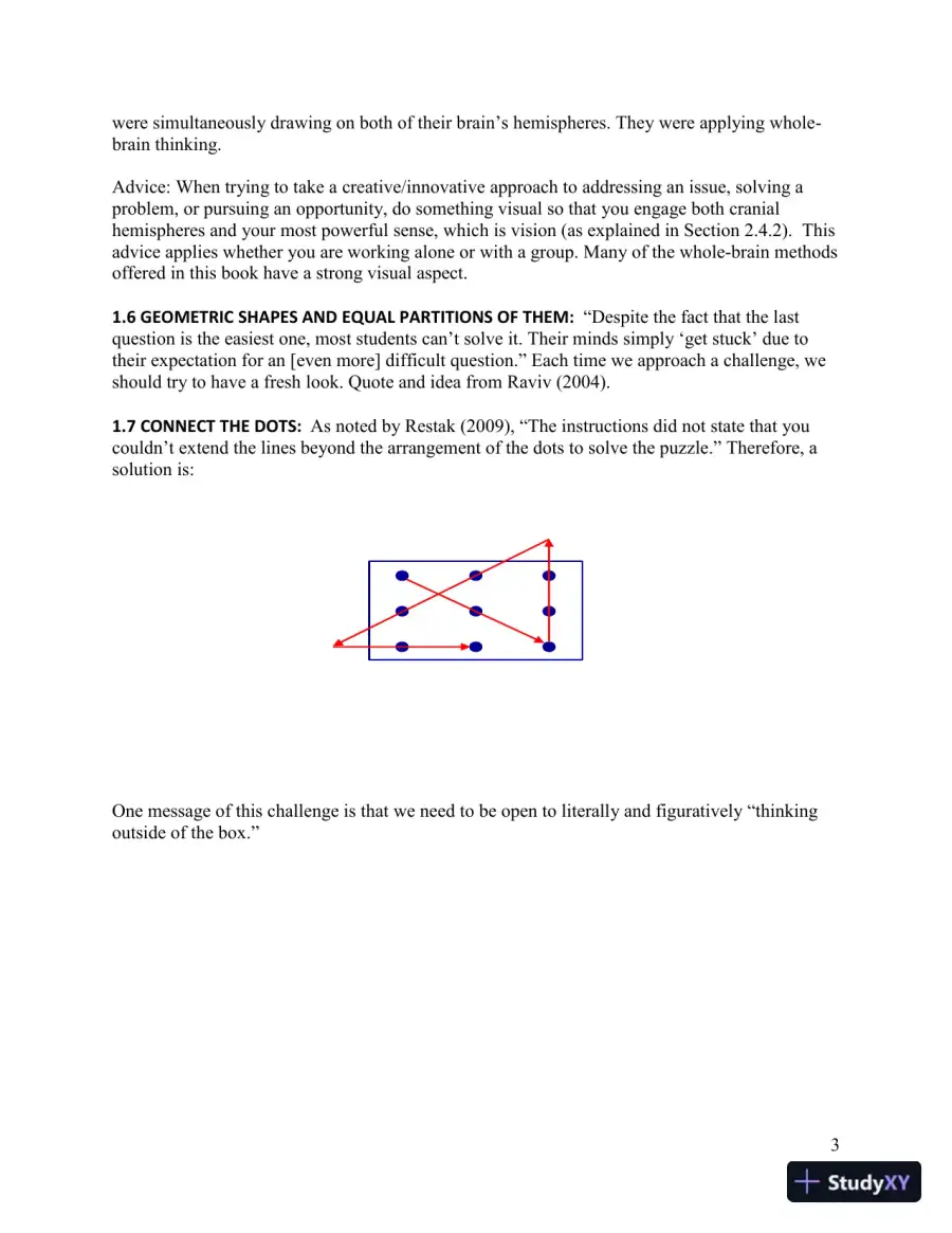 Solution Manual for Introduction to Creativity and Innovation for Engineers, 1st Edition, page 4