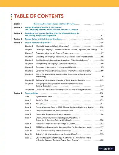 Solution Manual for Crafting and Executing Strategy: Concepts , 22nd Edition - Page 3 preview image