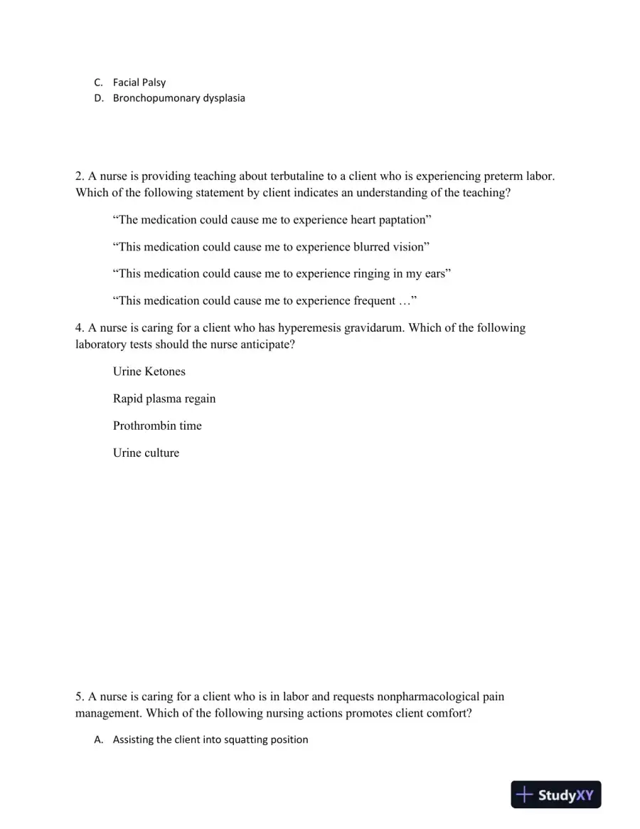ATI RN Maternal Newborn Proctored Exam Version 14 With Answers (70 Solved Questions), page 3